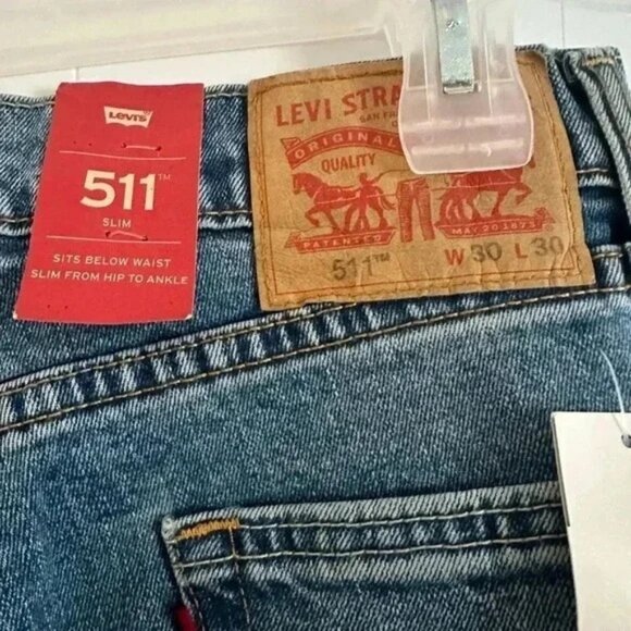 Levi's 511 men's blue slim fit mid rise jeans size 30 NWT - Picture 7 of 8